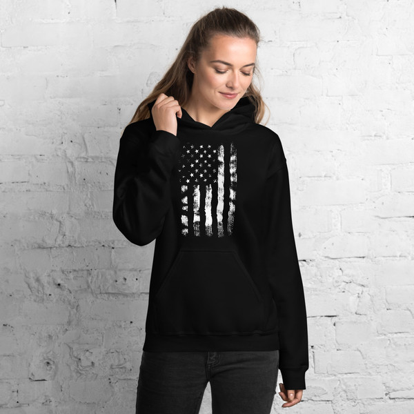Draped US Flag (Option 7) Unisex Hoodie