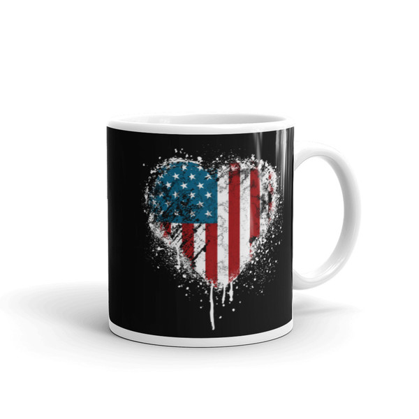 U.S. Flag Heart Mug