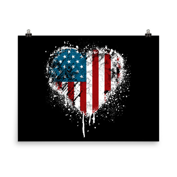 U.S. Flag Heart Poster