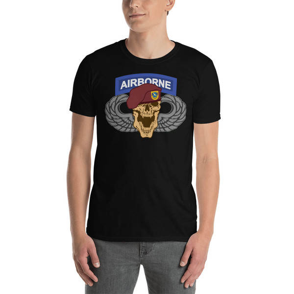 3-504 Airborne Skull w/ Wings Short-Sleeve Unisex T-Shirt