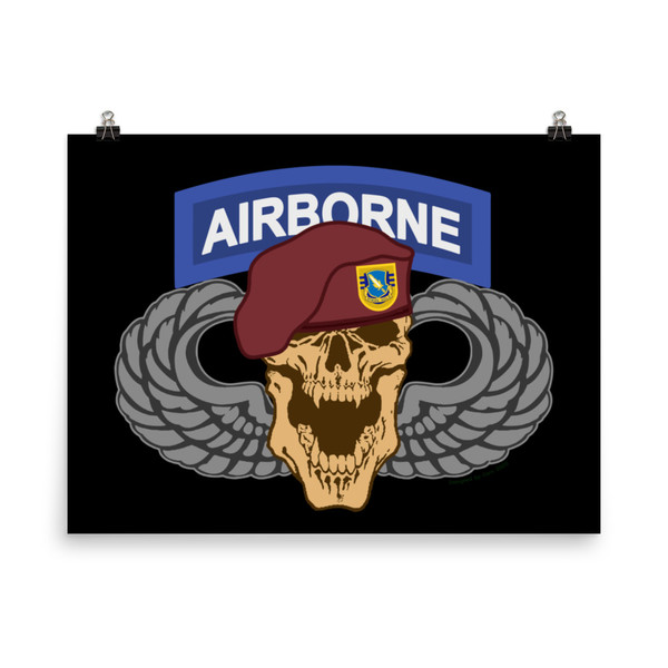 3-504 Airborne Skull Poster
