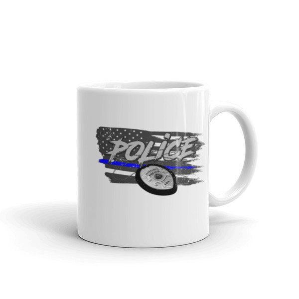 Police Badge (Thin Blue Line) Mug