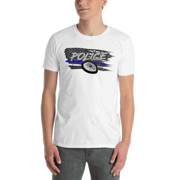 Police Badge (Police Blue Line) Short-Sleeve Unisex T-Shirt