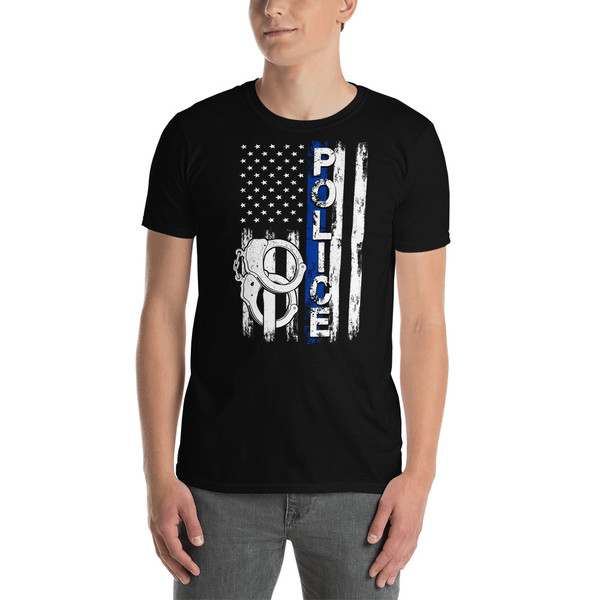 Police (Thin Blue Line Flag) Short-Sleeve Unisex T-Shirt