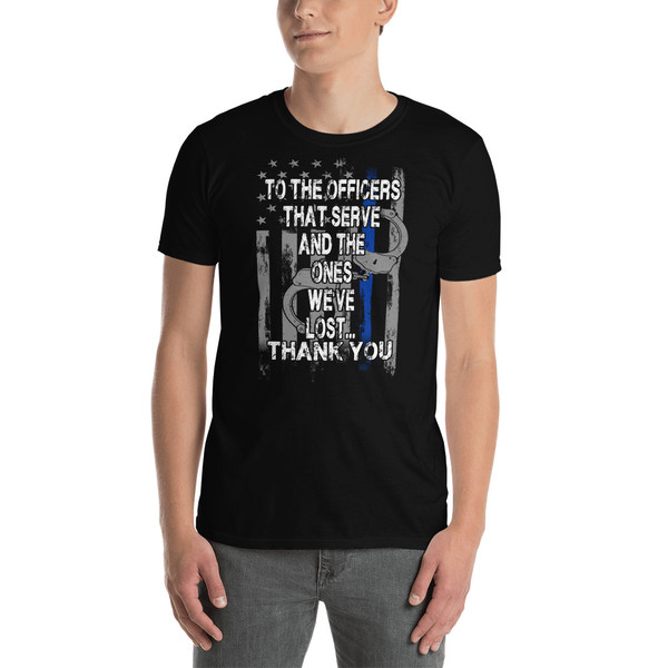 To the Officers (Police Blue Line) Short-Sleeve Unisex T-Shirt