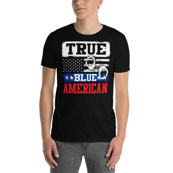 True Blue American (Police Blue Line) (Option 2) Short-Sleeve Unisex T-Shirt