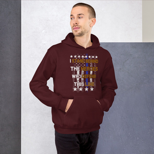 I Stand behind the Heroes (Police Blue Line) Unisex Hoodie