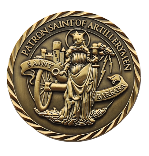 Air Defense Artillery Saint Barbara Challenge Coin