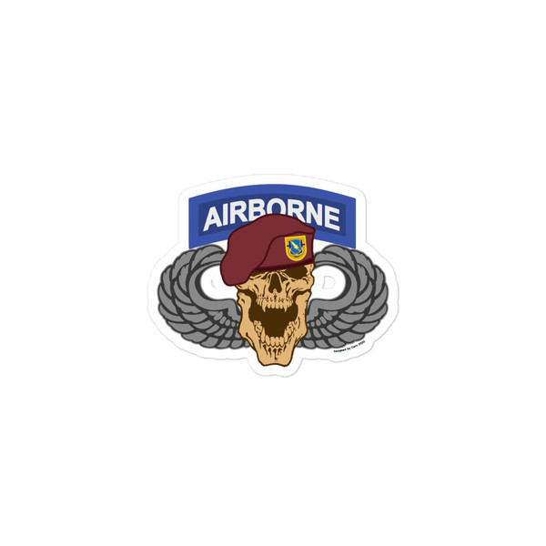 1-504 Airborne Skull Bubble-free sticker