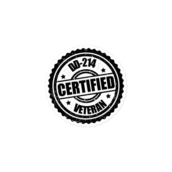 DD-214 Certified Veteran Bubble-free sticker