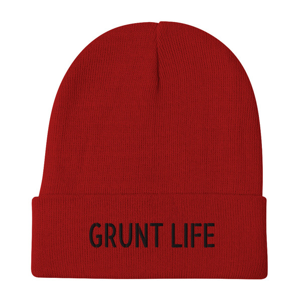 Grunt Life Embroidered Beanie