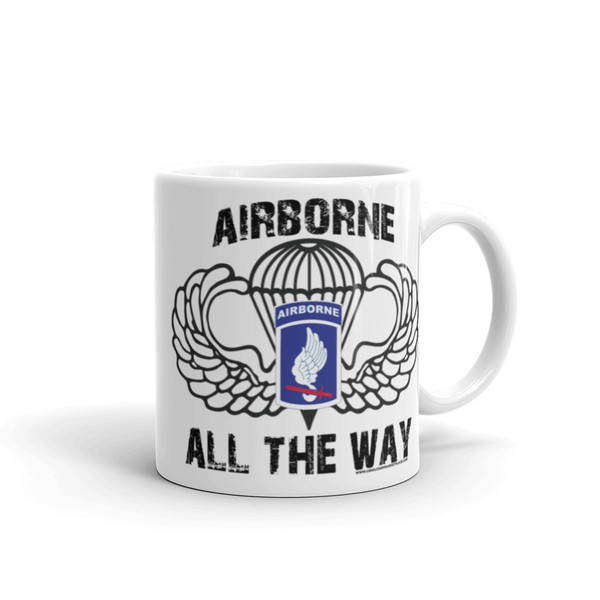173rd Airborne All the Way White glossy mug