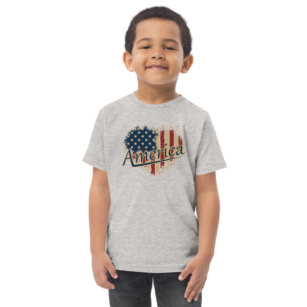 America Heart Toddler jersey t-shirt