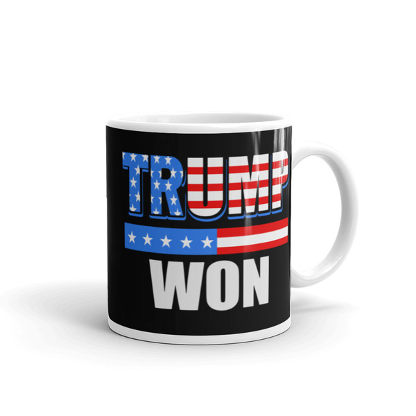 Trump Won White glossy mug