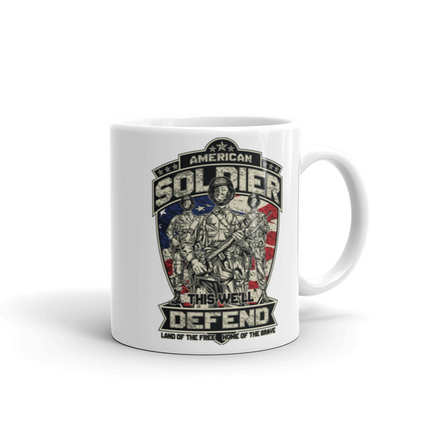 American Soldier (This We'll Defend) White glossy mug