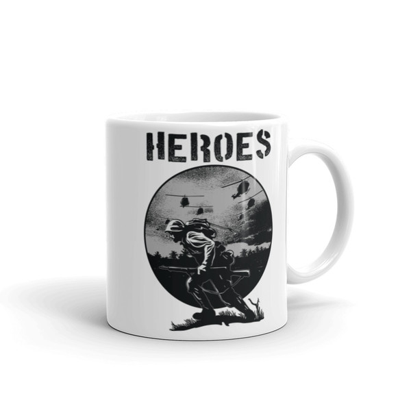 Heroes White glossy mug