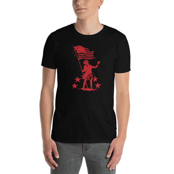 Soldier w/ Flag Short-Sleeve Unisex T-Shirt