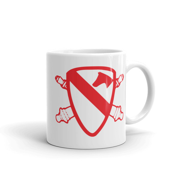 1st Cavalry Artillery White glossy mug