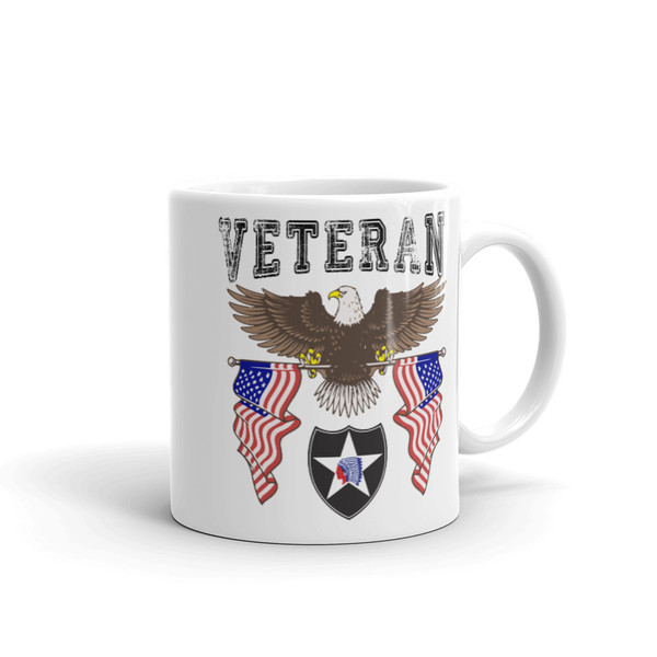 2nd Infantry Veteran (American Eagle 2) White glossy mug