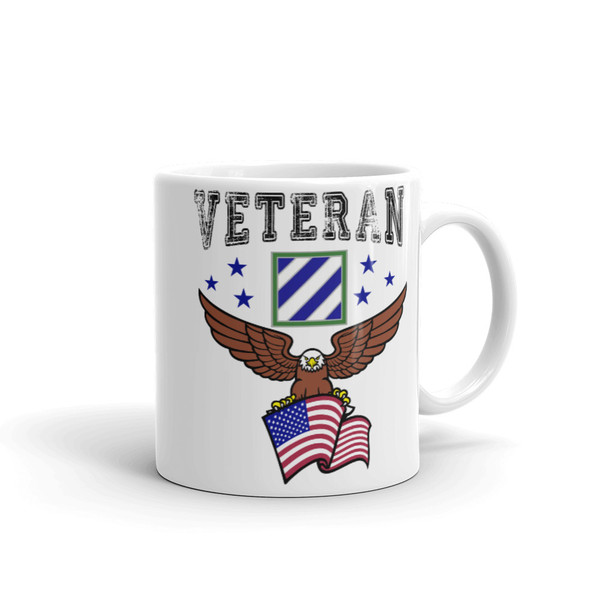 3rd Infantry Veteran (American Eagle) White glossy mug