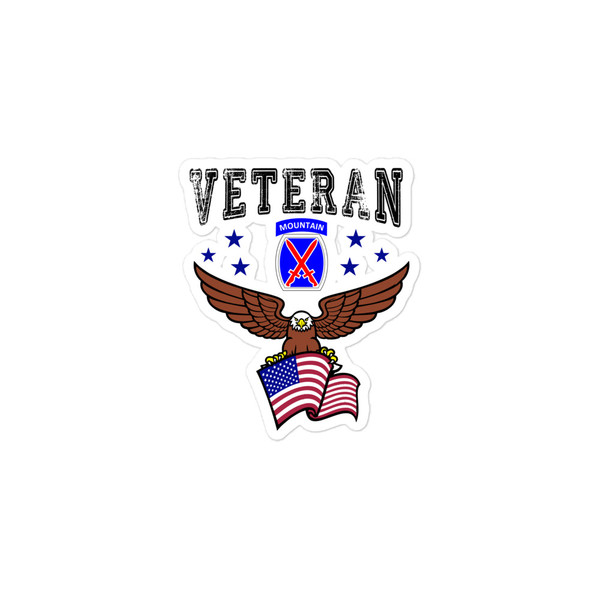 10th Mountain Veteran (American Eagle) Bubble-free stickers