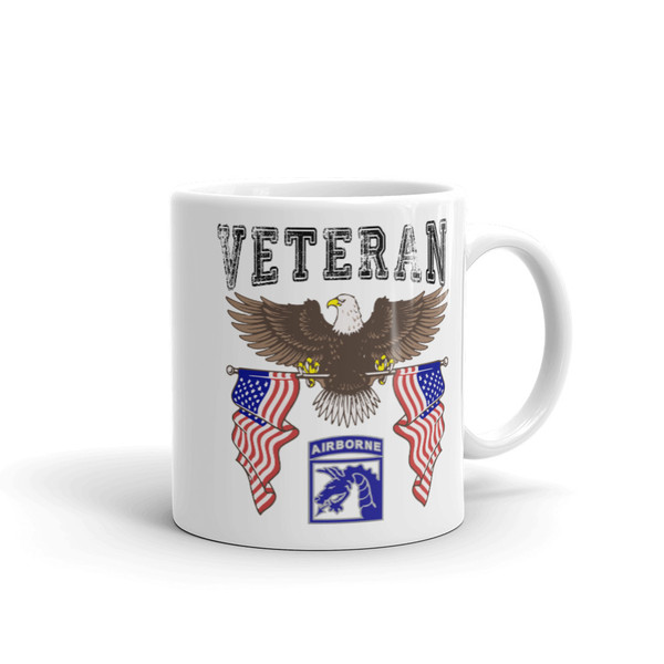 XVIII Airborne Corps Veteran (American Eagle 2)  White glossy mug