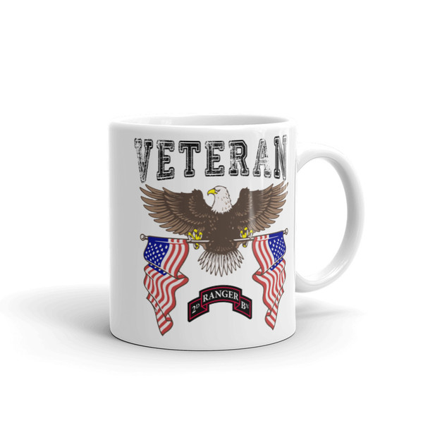 2nd Ranger Veteran (American Eagle 2) White glossy mug
