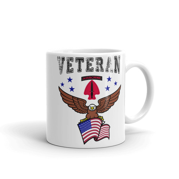 United States Army Special Operations Command (USASOC) Veteran (American Eagle) White glossy mug