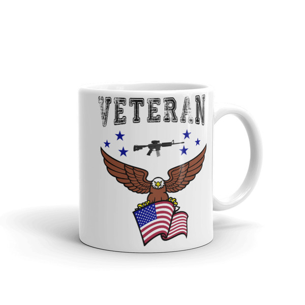 Veteran (M4/M16) (American Eagle) White glossy mug