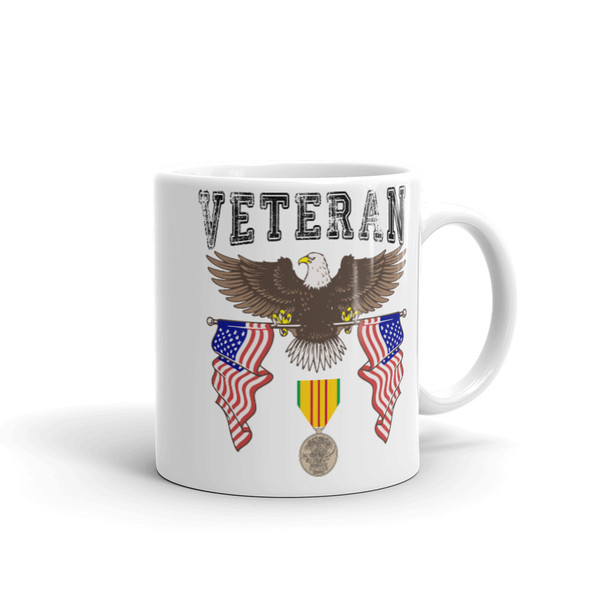 Vietnam Veteran (American Eagle 2) White glossy mug