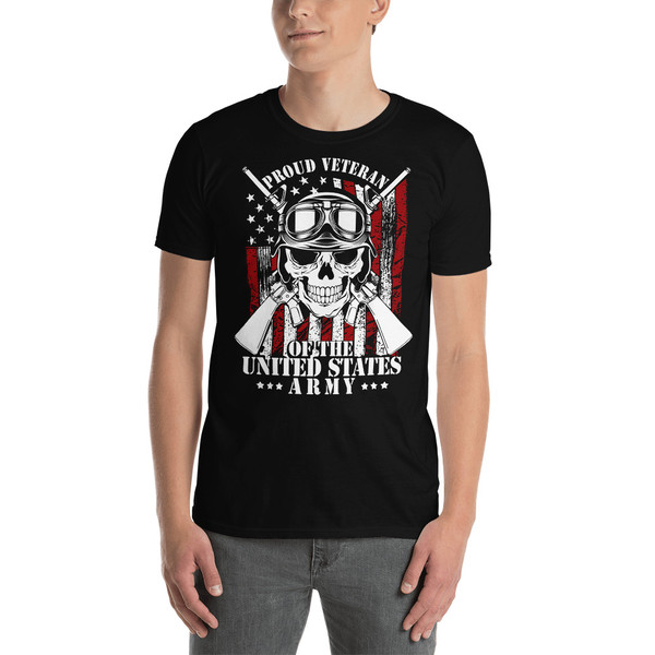 Proud Veteran of the US Army (Skull) Short-Sleeve Unisex T-Shirt