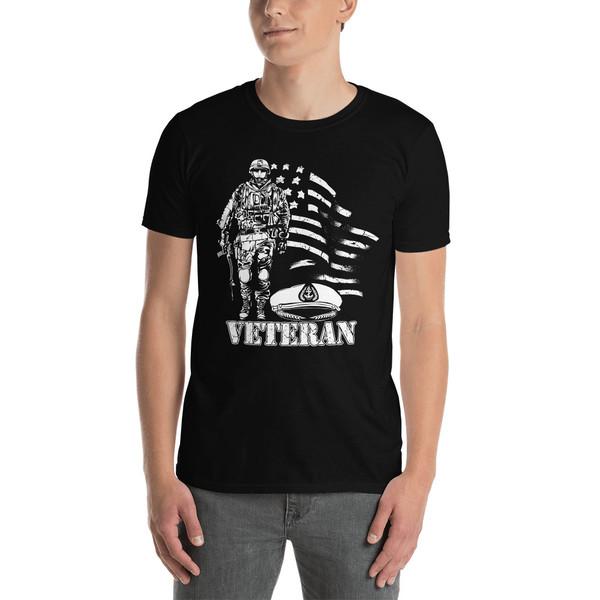 Veteran (Soldier w/ Flag) Short-Sleeve Unisex T-Shirt