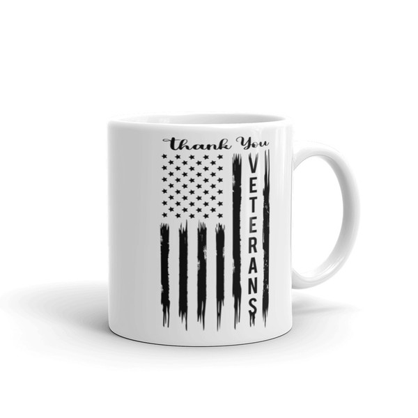 Thank You Veterans White glossy mug
