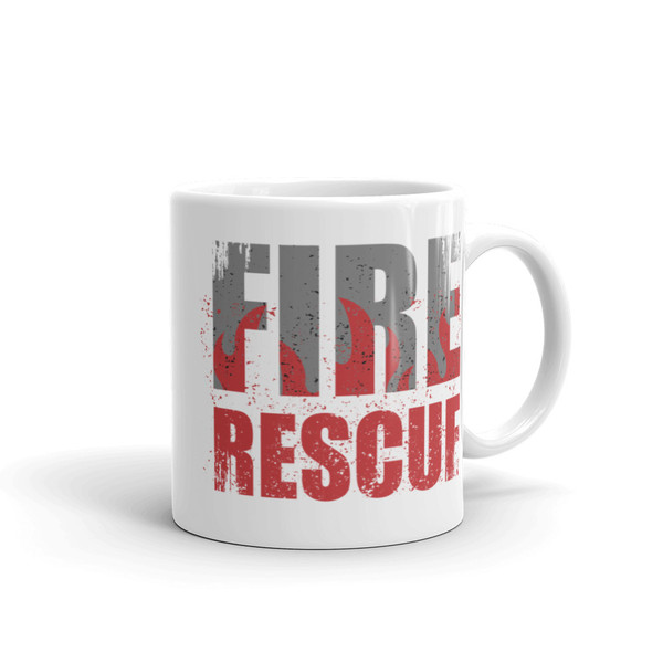 Fire Rescue White glossy mug