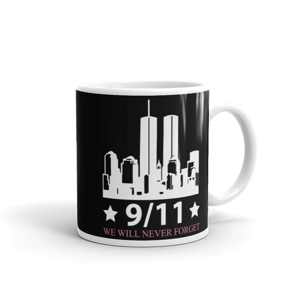 9/11 (We Will Never Forget) White glossy mug