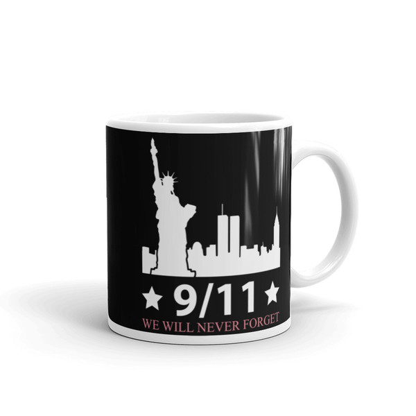 9/11 (We Will Never Forget 3) White glossy mug