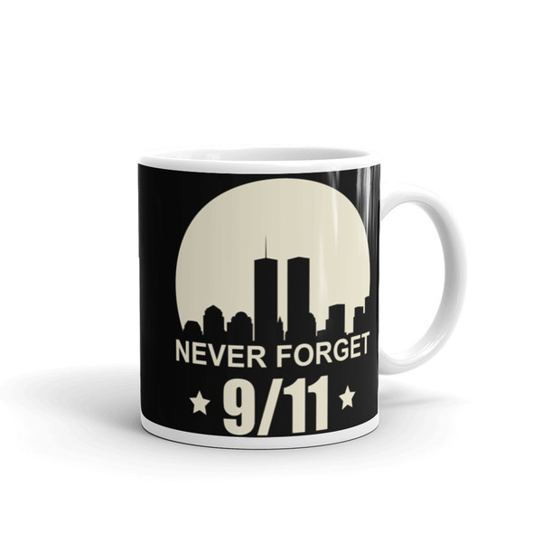 9-11 (Never Forget) White glossy mug