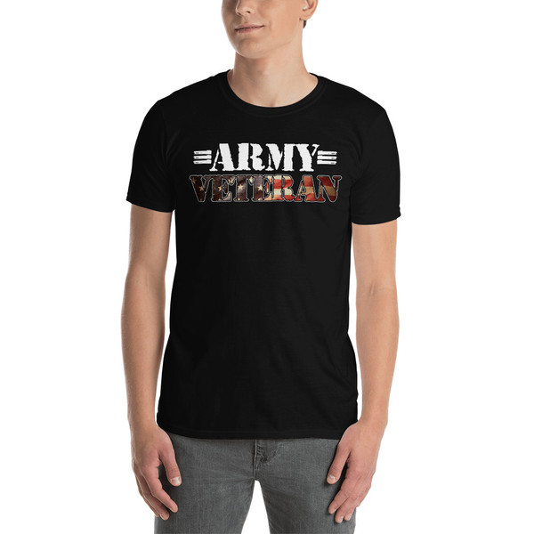 Army Veteran (Flag Text) Short-Sleeve Unisex T-Shirt