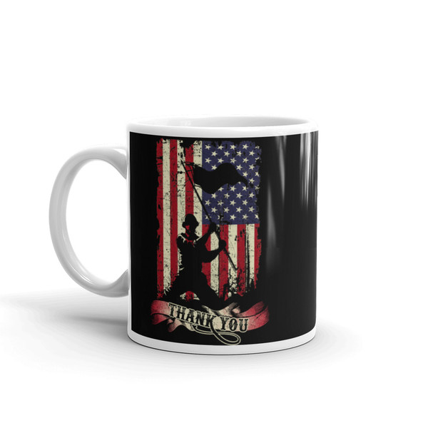Thank You (FLAG) White glossy mug