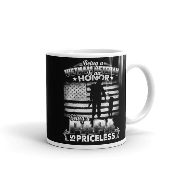 Vietnam Veteran Papa White glossy mug
