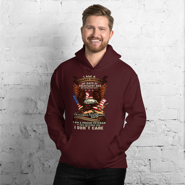 Grumpy Veteran (I Don't Care) Unisex Hoodie