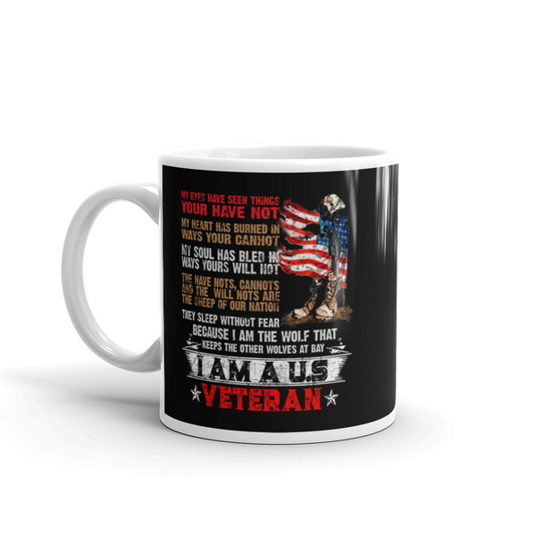 My Eyes Have Seen Things (US Veteran) White glossy mug