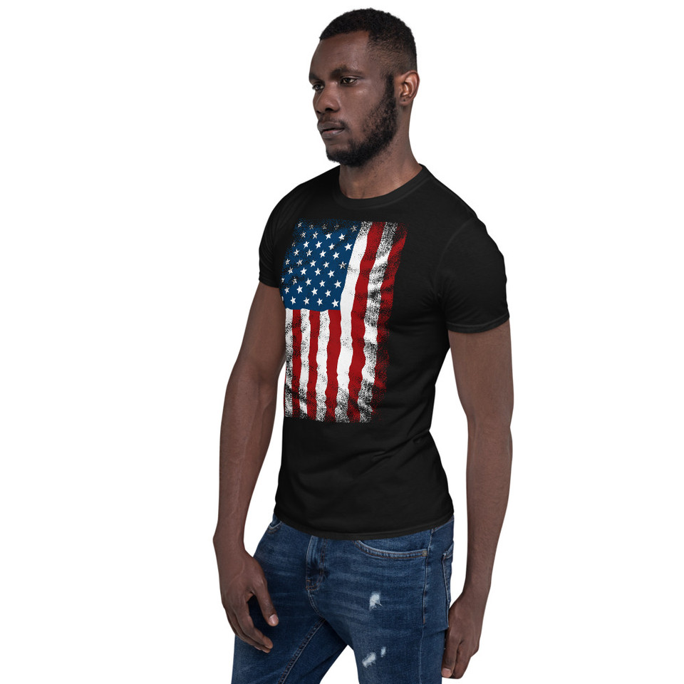 US Flag Round Neck Short Sleeve T-Shirt main image 0