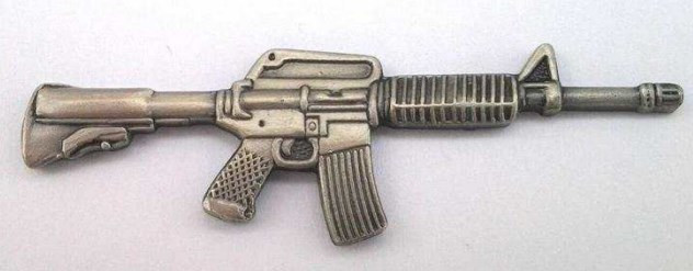 AR15 (Gold) Key Chain - Meach's Military Memorabilia & More
