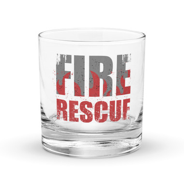 Fire Rescue Rocks glass - Meach's Military Memorabilia & More