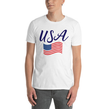 USA (Wavy Flag) Short-Sleeve Unisex T-Shirt - Meach's Military ...