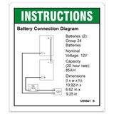 Genie Lift Part # 1290661GT - DECAL,INSTRUCT,BATTERY CONNECT, GS-1330m, EA