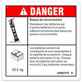 Genie Lift Part # 1290657FRGT - DECAL,DANGER-TIP-OVER,BATT,GS-1330m, EA