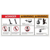 Genie Lift Part # 1298544GT - DECAL, DANGER,TIP-OVER,CRUSH, OUTRIGGER, EA