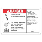 Genie Lift Part # 1299256GT - DECAL, DANGER, TIP, GS84 NON MARKING, EA
